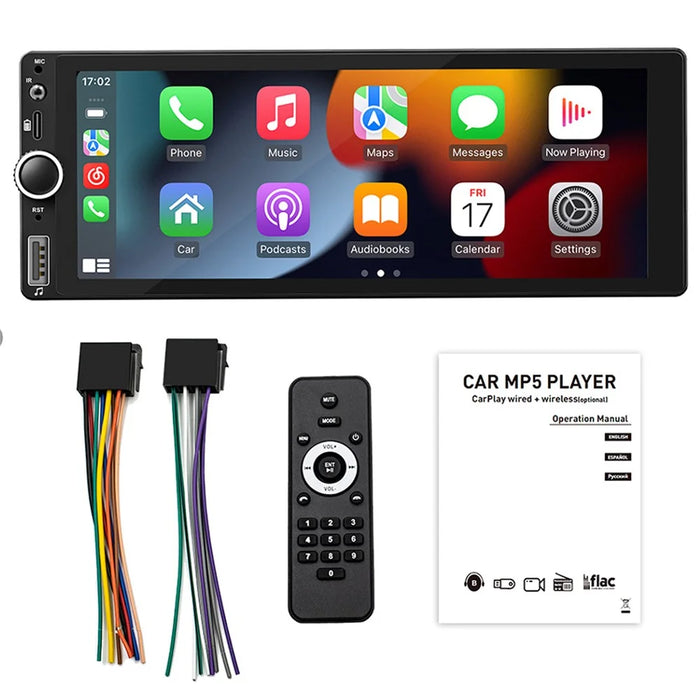 F6021W 6.86 Inch Wireless CarPlay Android Auto MP5 Player Car HD Backup Camera Navigation System - 1