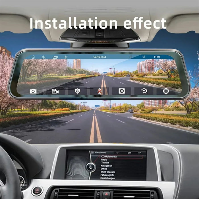 B5319R Carplay 9.36 Inch Dash Cam Bluetooth-Compatible Rearview Mirror Streaming Media HD Large Screen with Backup Camera - 4