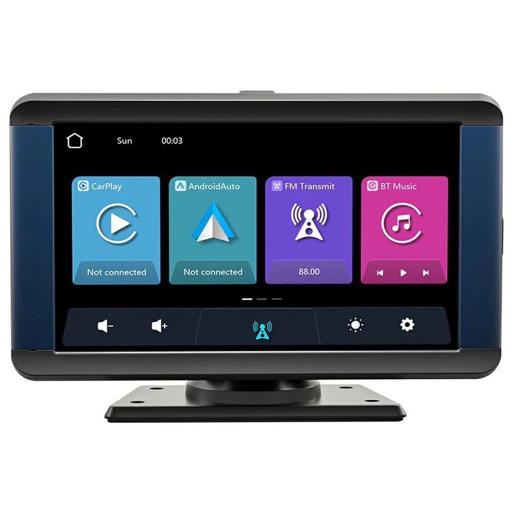 7 Inch Portable Car MP5 Player Wireless CarPlay Android Auto Bluetooth-Compatible FM Transmitter Dash Cam - 1