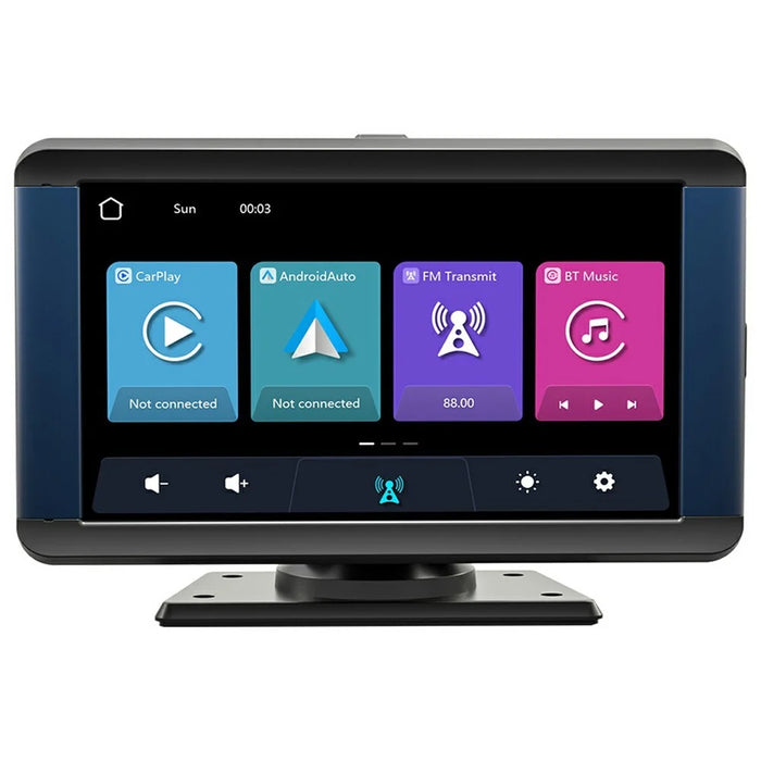 7 Inch Portable Car MP5 Player Wireless CarPlay Android Auto Bluetooth-Compatible FM Transmitter Dash Cam - 1