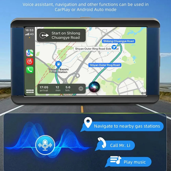 7 Inch Portable Car MP5 Player Wireless CarPlay Android Auto Bluetooth-Compatible FM Transmitter Dash Cam - 4