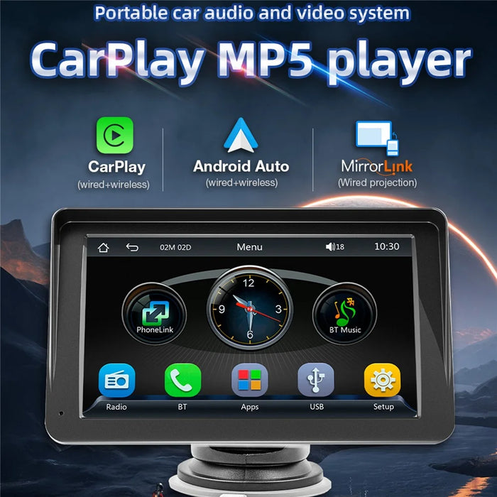 B300A Portable 7 Inch HD Large Screen Car MP5 Player GPS Navigation Bluetooth-Compatible Wireless CarPlay - 2