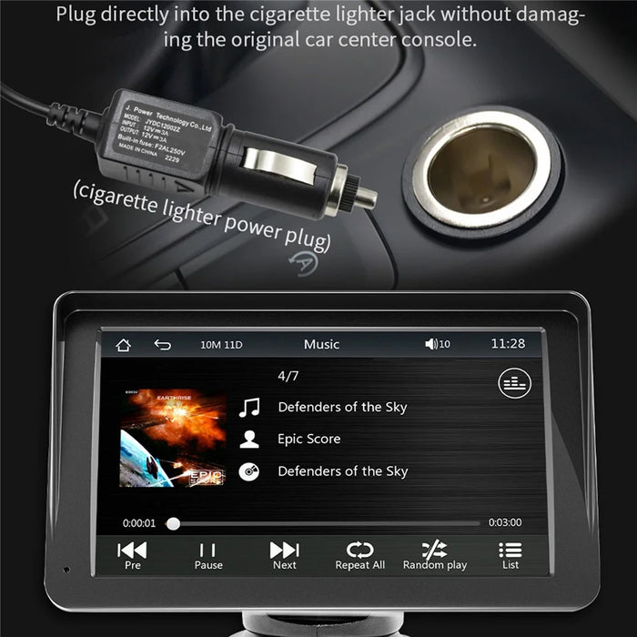 B300A Portable 7 Inch HD Large Screen Car MP5 Player GPS Navigation Bluetooth-Compatible Wireless CarPlay - 7