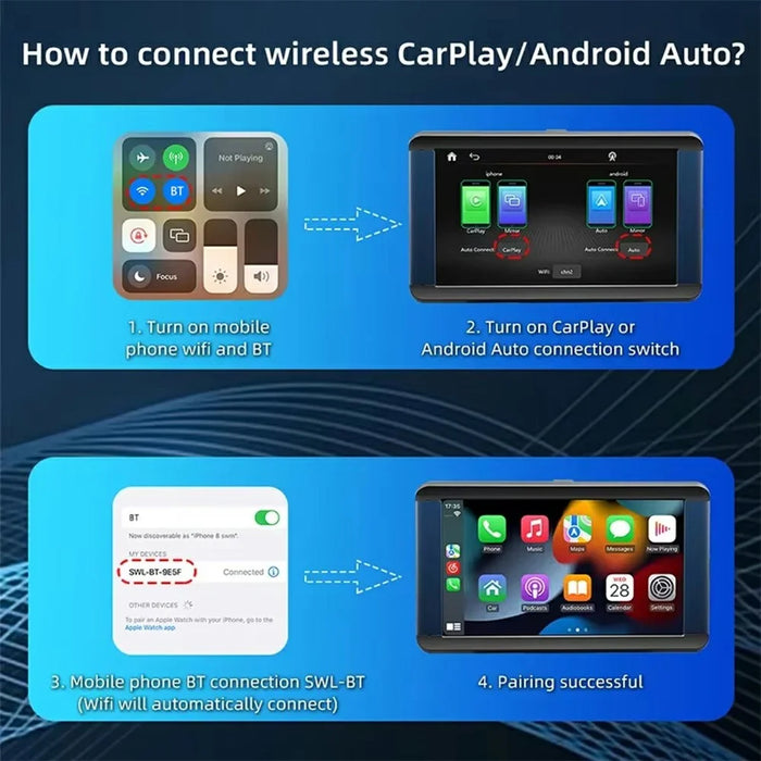 10.26 Inch Wireless CarPlay Portable Car MP5 Player Built In Dash Cam Android Auto Bluetooth-Compatible FM Transmitter - 4