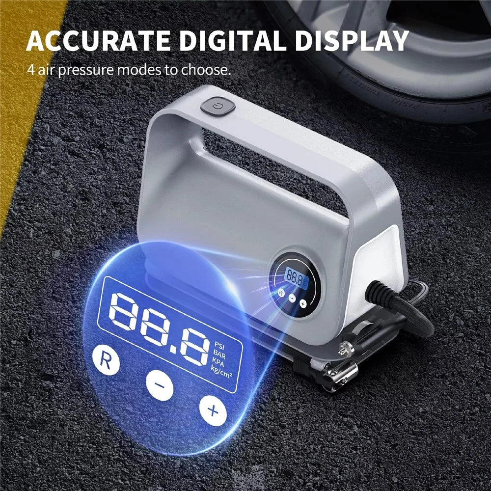 22 Cylinder Digital Display Car Air Pump Portable Compressor Multifunction Tire Inflator - 3