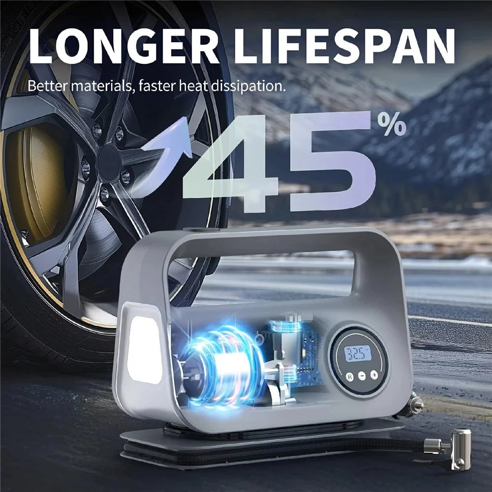 22 Cylinder Digital Display Car Air Pump Portable Compressor Multifunction Tire Inflator - 4