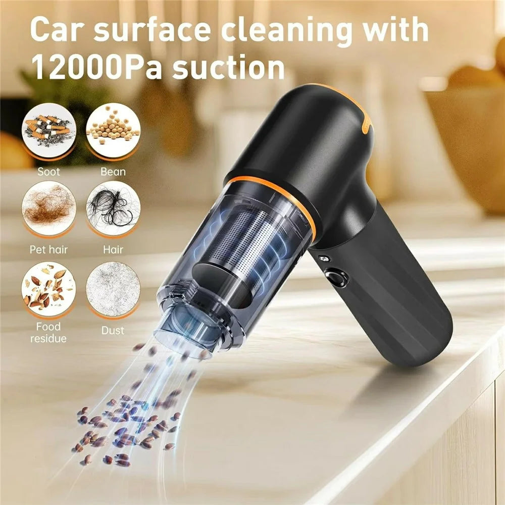 Handheld Mini Car Vacuum Cleaner Rechargeable Wireless Powerful Suction Cleaning Device - 2