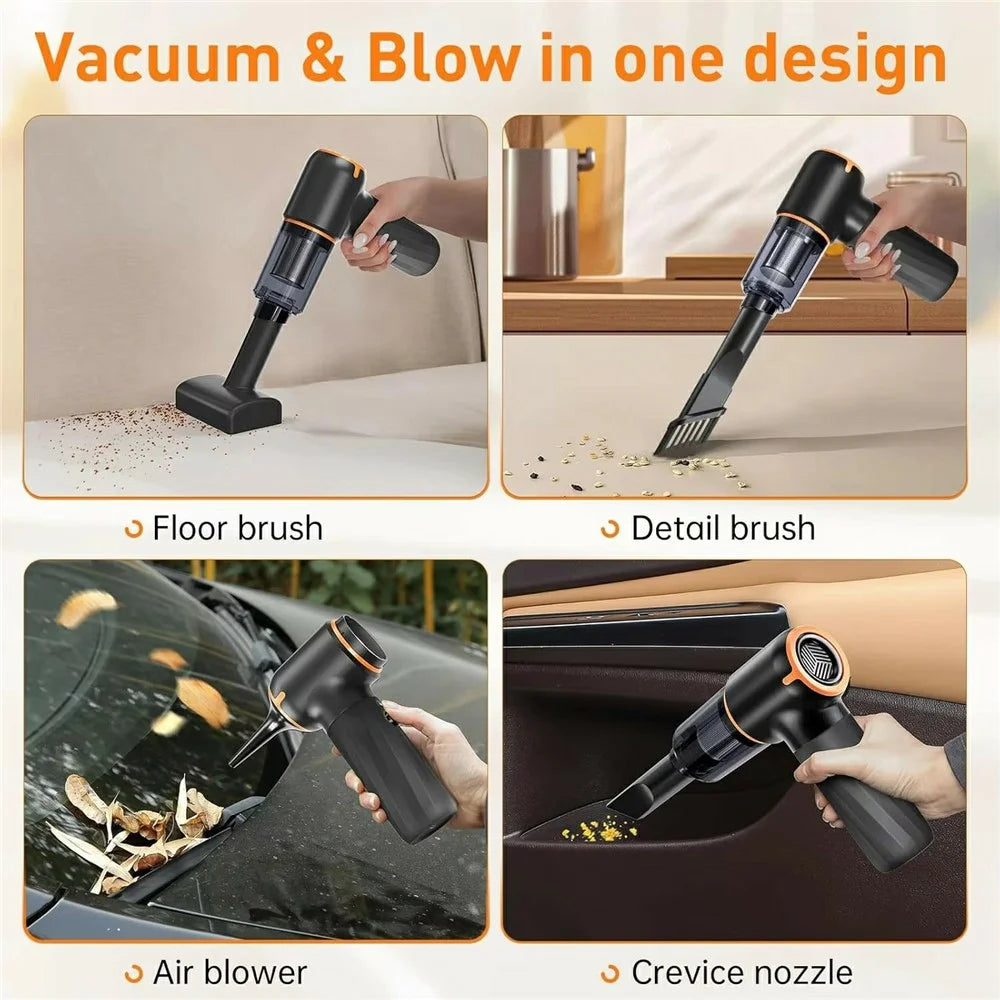 Handheld Mini Car Vacuum Cleaner Rechargeable Wireless Powerful Suction Cleaning Device - 4