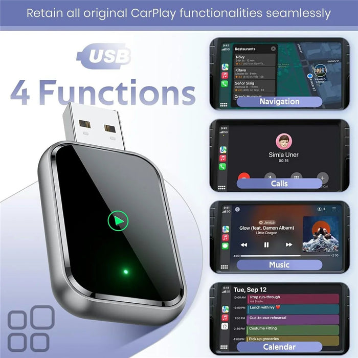Wired to Wireless CarPlay Android Auto Adapter 2 In 1 Plug and Play USB Dongle 5G WiFi Smart AI Box - 4