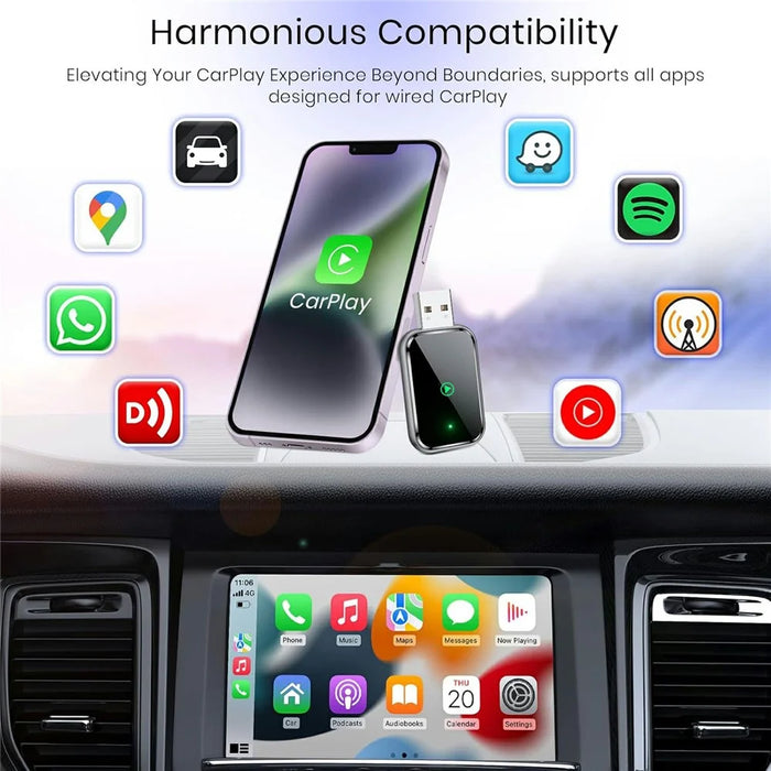 Wired to Wireless CarPlay Android Auto Adapter 2 In 1 Plug and Play USB Dongle 5G WiFi Smart AI Box - 7