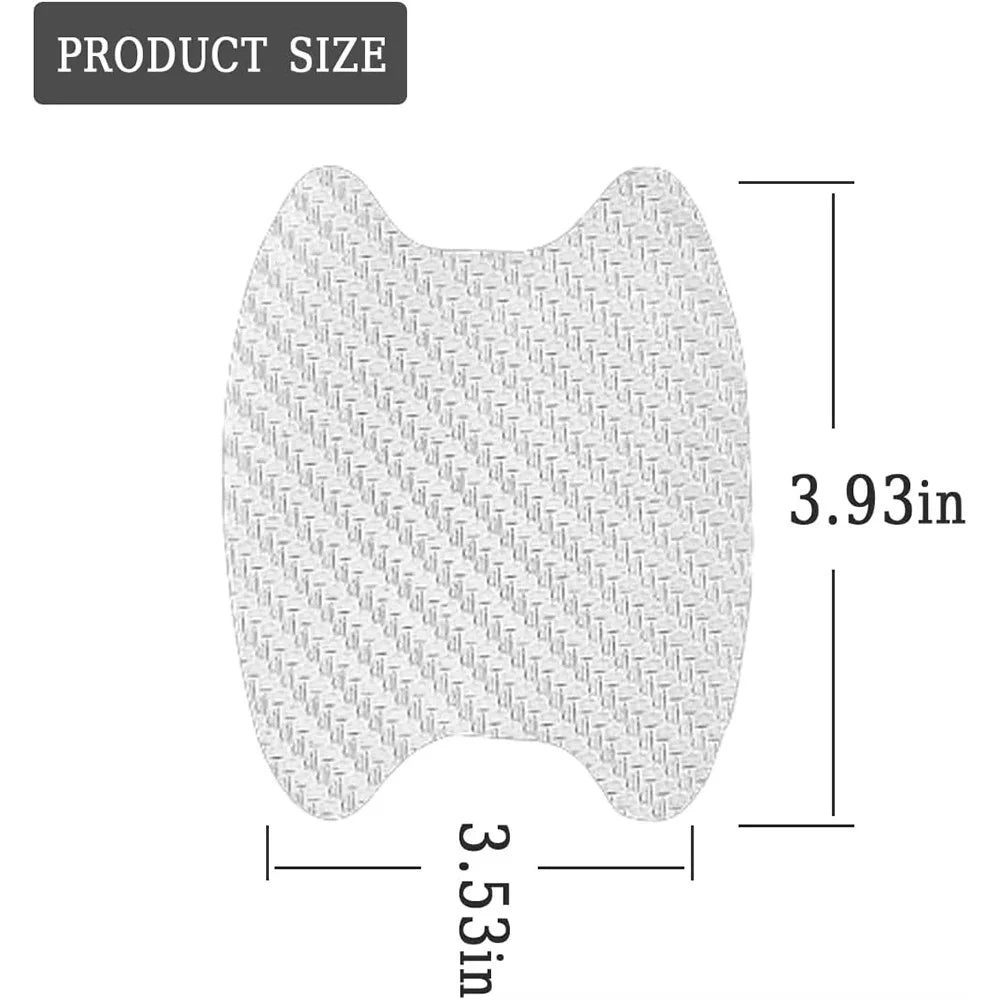 4Pcs Car Door Handle Cup Protector Carbon Fiber Sticker Anti Scratch Paint Protection Decal - White - 5