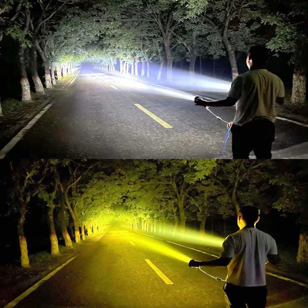 2Pcs Motorcycle LED Spotlight Aluminum Shell White Yellow Light High Power Headlight with Cooling Fan - 7