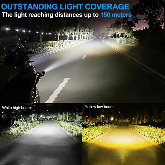 Motorcycle LED Spotlight 20W 5000LM Headlight High Low Beam Front Lamp for ATV / SUV / UTV - 6