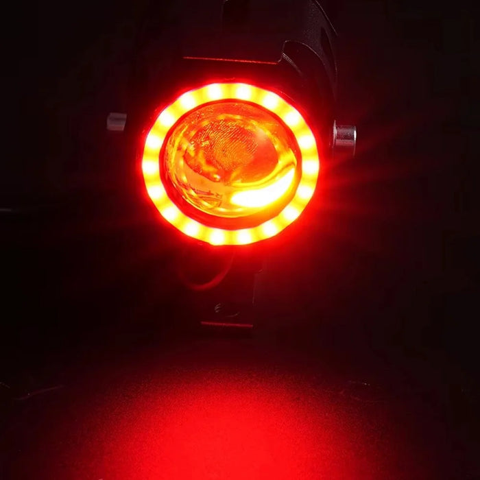Waterproof Motorcycle Headlight with Bluetooth-Compatible Speaker High Low Beam Fog Light - Orange - 2