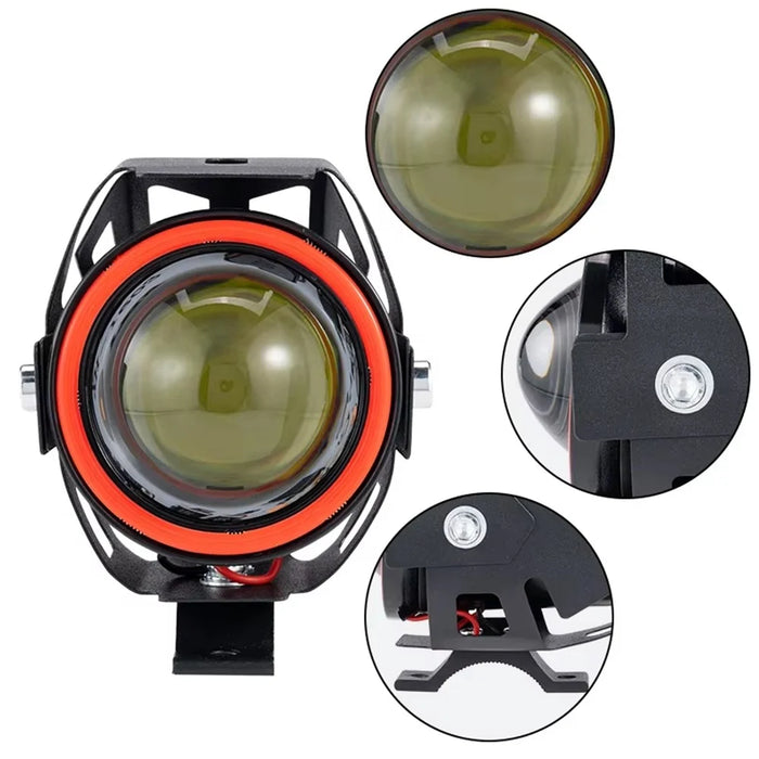 Waterproof Motorcycle Headlight with Bluetooth-Compatible Speaker High Low Beam Fog Light - Orange - 4
