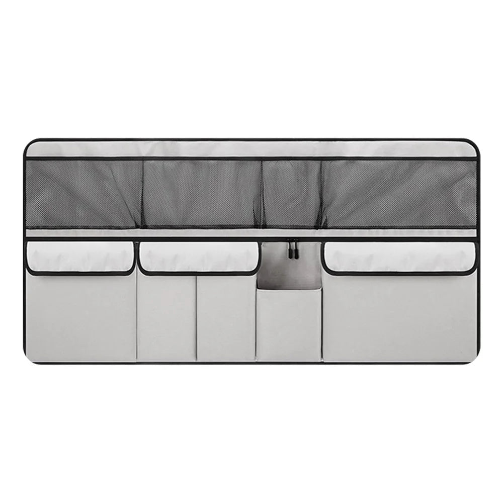 Multi-Pocket Car Back Seat Organizer Oxford Cloth Large Capacity Storage Bag Trunk Hanging Pouch - Beige - 1