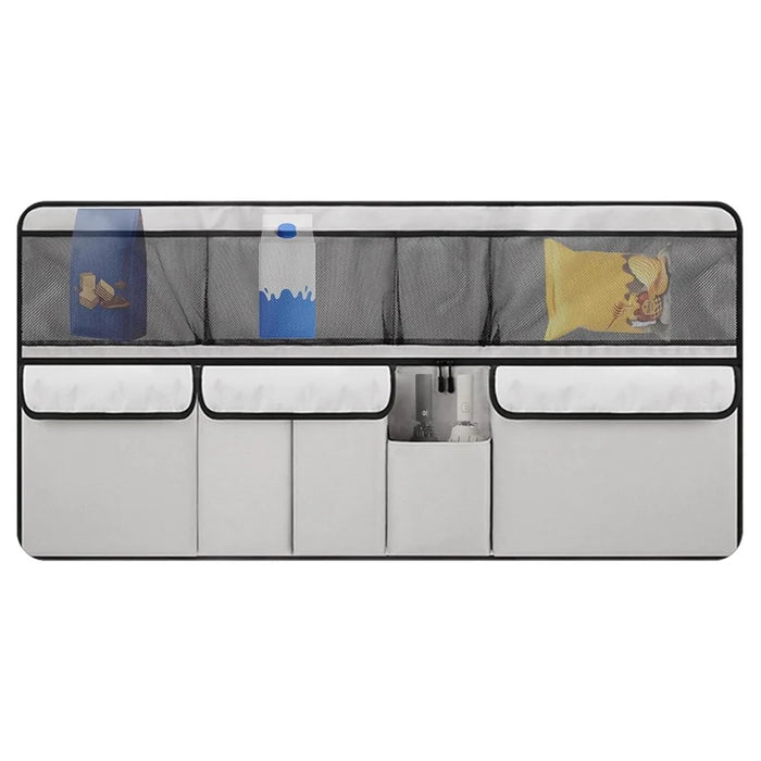 Multi-Pocket Car Back Seat Organizer Oxford Cloth Large Capacity Storage Bag Trunk Hanging Pouch - Beige - 2