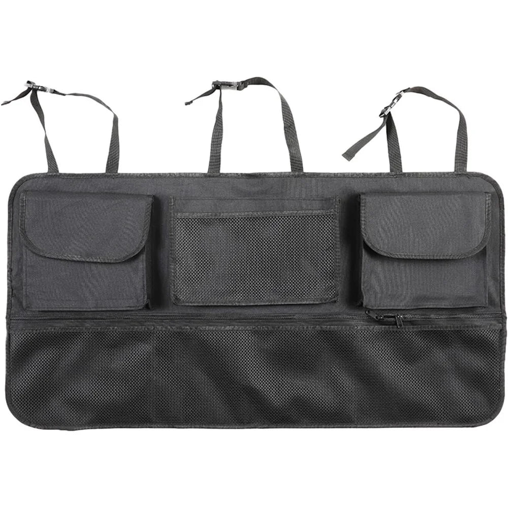 Large Capacity Car Trunk Organizer Backseat Storage Bag Oxford Fabric Multi Pocket Hanging Pouch - Black - 1