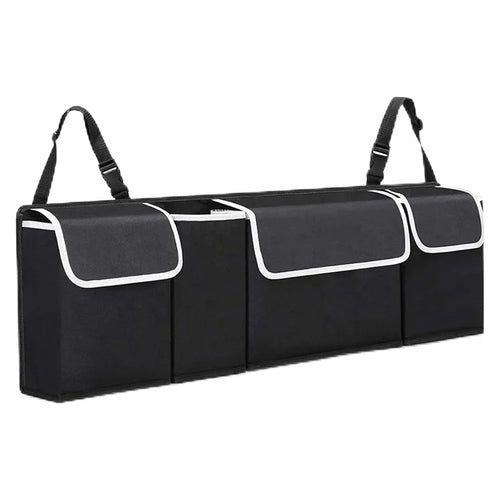 Universal Car Back Seat Hanging Multi-Pocket Storage Bag with Lid Oxford Cloth Trunk Organizer - 1