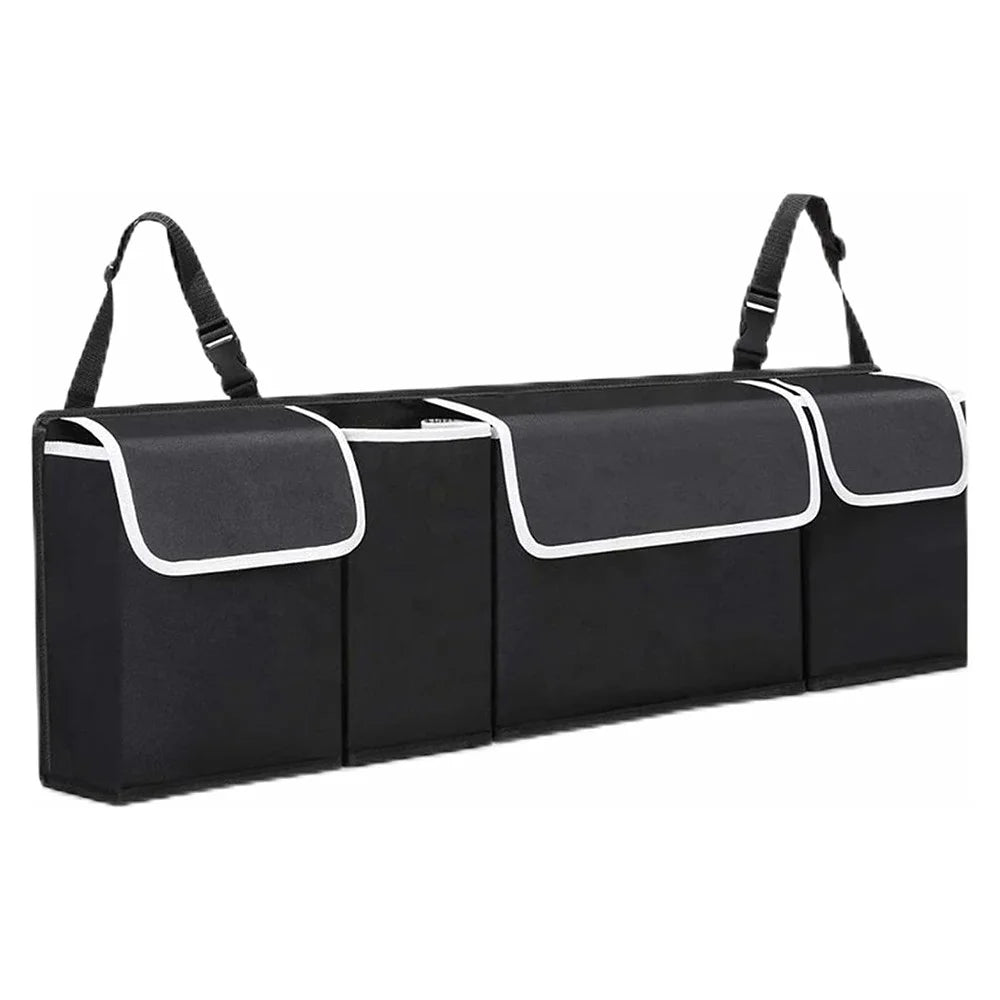 Universal Car Back Seat Hanging Multi-Pocket Storage Bag with Lid Oxford Cloth Trunk Organizer - 1