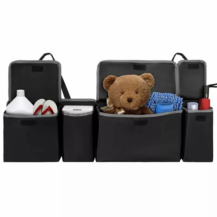 Universal Car Back Seat Hanging Multi-Pocket Storage Bag with Lid Oxford Cloth Trunk Organizer - 3