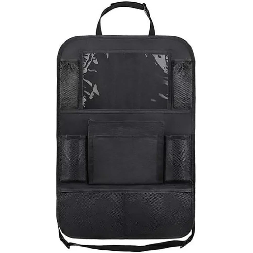 Car Seat Back Storage Bag Waterproof 600D Oxford Fabric Organizer Pouch with Transparent Pocket for iPad - 2