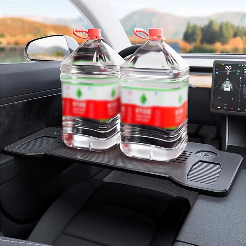 For Tesla Model 3  /  Y Front Seat Tri-Fold Folding Tray Table Multifunctional Car Laptop Desk Portable Work Station - 7