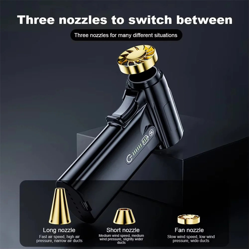 ST-8109 Portable Handheld Wireless Blower 3 Gears Adjustable High Power Car Home Dust Cleaner - Black - 4