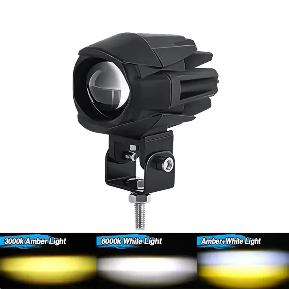 DC 12V-65V Motorcycle Headlight IP68 Waterproof 20W 6000lm High Low Beam LED Fog Light - 1