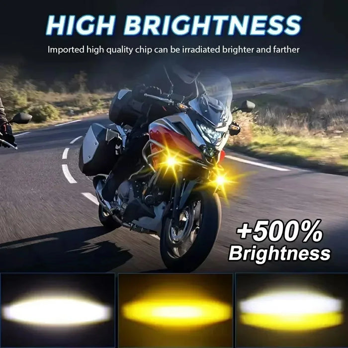 DC 12V-65V Motorcycle Headlight IP68 Waterproof 20W 6000lm High Low Beam LED Fog Light - 2