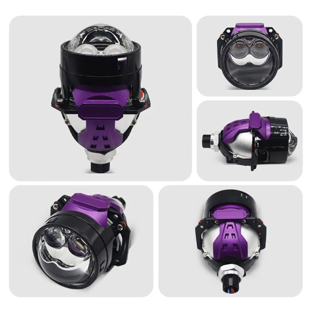 2.5 Inch Dual LED Laser Projection Headlight 6500K Waterproof 12V 50W High Low Beam Car Fog Lamp - 7
