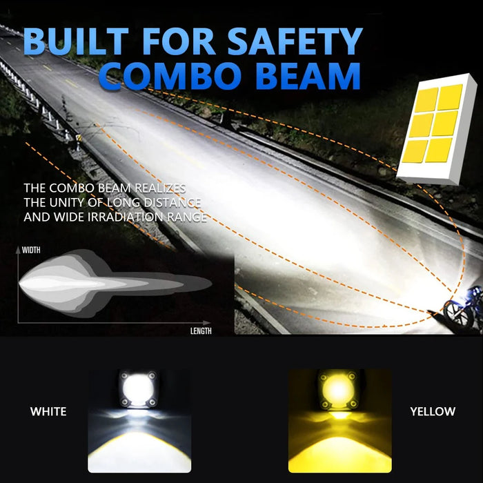 M1 Plus 2Pcs Motorcycle LED Spotlight Strobe Light for Motorcycle Electric Bike Devil Eye Headlight - 2