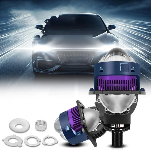 T04 1 Pair 3 Inch LED Headlight Matrix Projector for H4 / H7 / H11 / 9005 / 9006 Car Laser Headlamp - 1