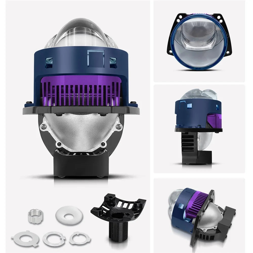 T04 1 Pair 3 Inch LED Headlight Matrix Projector for H4 / H7 / H11 / 9005 / 9006 Car Laser Headlamp - 2