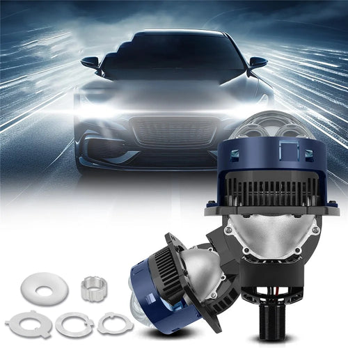 T05 1 Pair 3 Inch LED Headlight Matrix Projector for H4 / H7 / H11 / 9005 / 9006 High Low Beam Car Laser Headlamp - 1