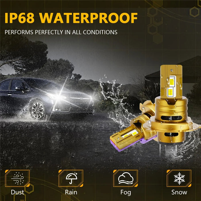 1 Pair H4 / 9003 LED Car Headlight Bulbs 35W 6500K IP68 Waterproof High Low Beam Headlamp - 5