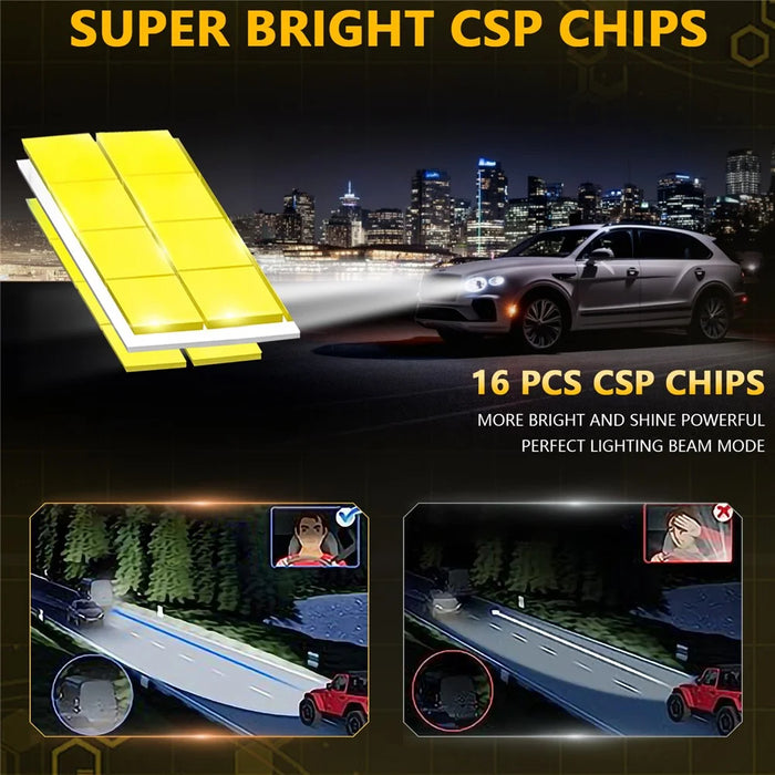 1 Pair H8 / H9 / H11 LED Car Headlight Bulbs 35W 6500K IP68 Waterproof High Low Beam Headlamp - 4
