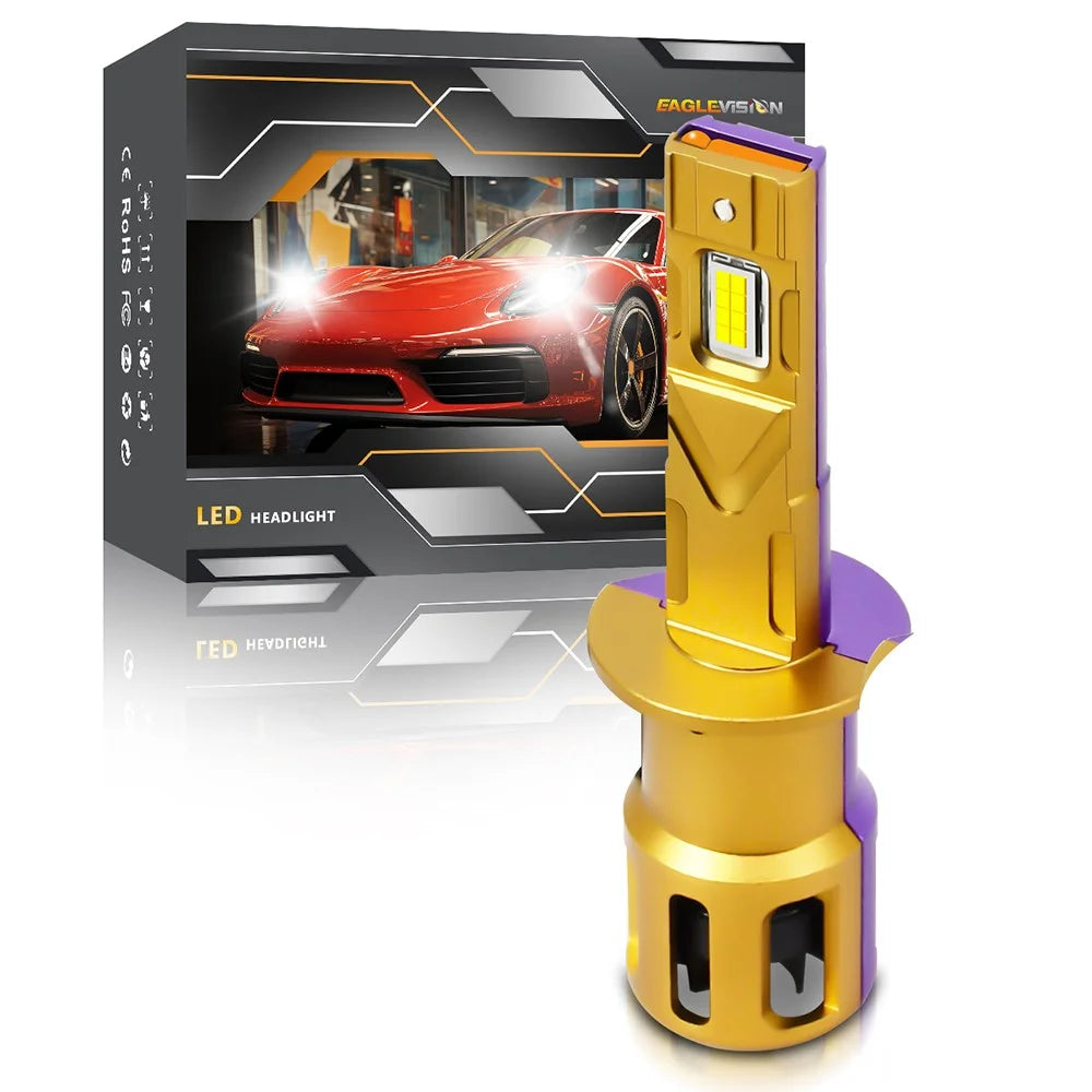 1 Pair H1 LED Car Headlight Bulbs 35W 6500K IP68 Waterproof High Low Beam Headlamp - 2