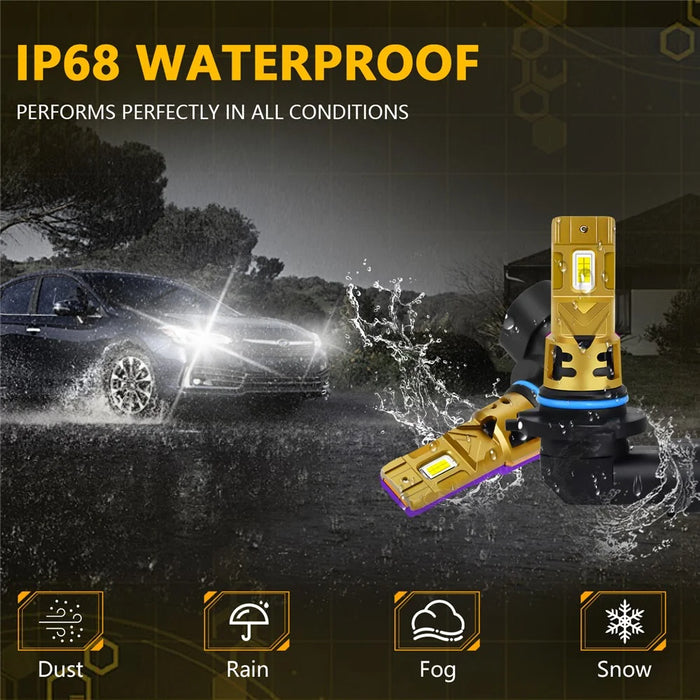 1 Pair 9005 / HB3 LED Car Headlight Bulbs 35W 6500K IP68 Waterproof High Low Beam Headlamp - 3