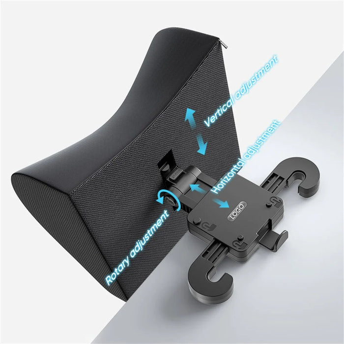 Adjustable PU Leather Car Headrest Pillow 5D Memory Foam Slow Rebound Neck Support Cushion - Black - 2