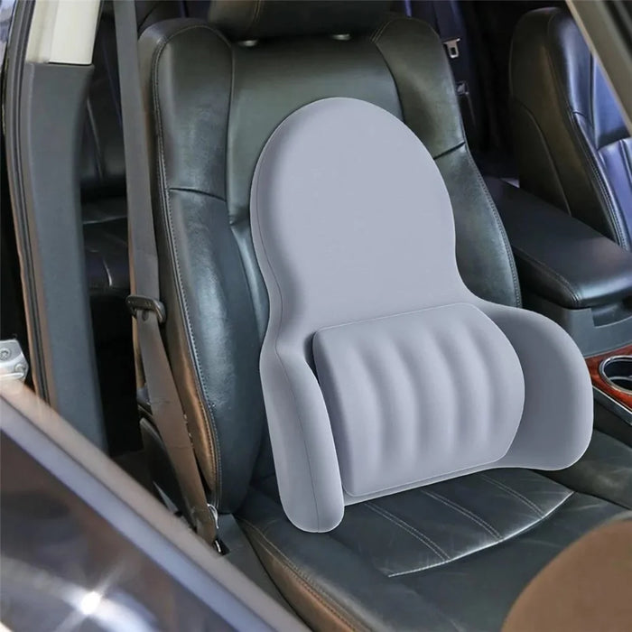 3D Ergonomic Memory Foam Car Lumbar Support Pillow for Office Home Back Pain Relief Cushion - Grey - 2