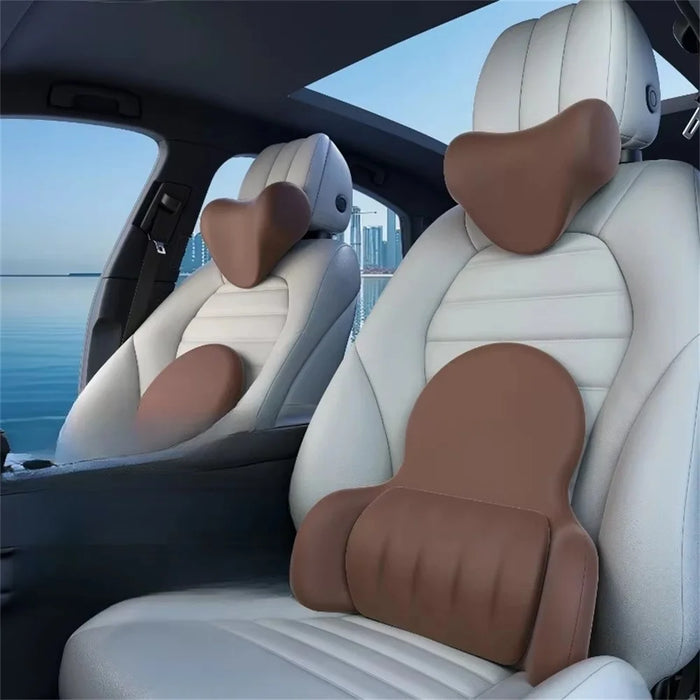 3D Ergonomic Memory Foam Car Lumbar Support Pillow for Office Home Back Pain Relief Cushion - Grey - 6