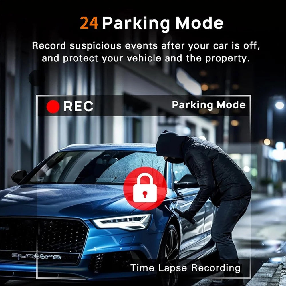 W3 WiFi 4 Channel Dash Cam 2K Night Vision Quad Lens Car DVR Vehicle Driving Recorder with GPS Module - 7