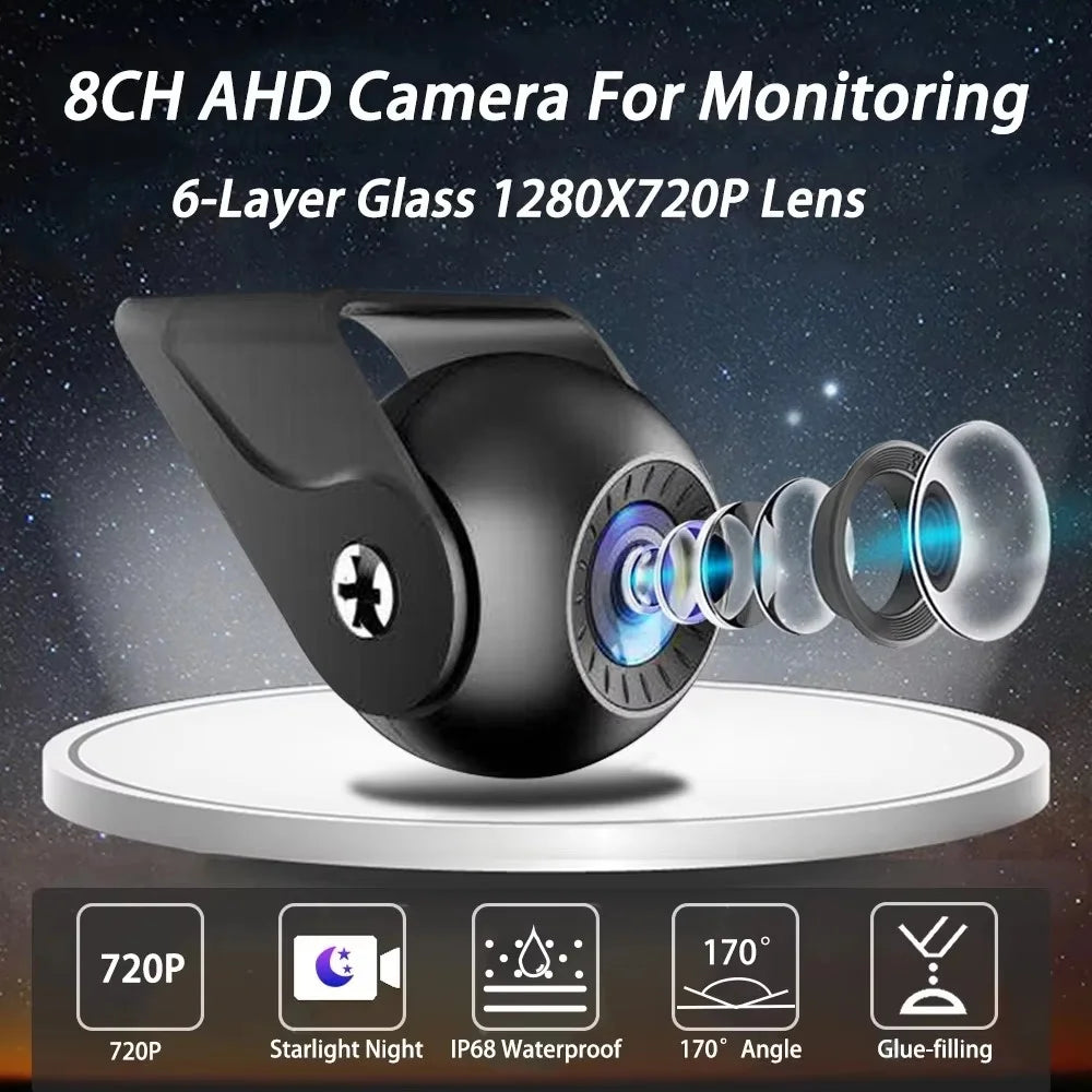 T960P 10.1 Inch Large Screen Car Driving Recorder 4-Channel Monitoring Dash Cam with F10 Night Vision Backup Camera - 6