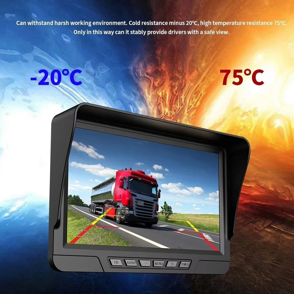 D06PLUS 7 Inch Digital HD Dash Cam Front and Rear Dual Recording DVR Backup Camera System with F19 Camera - 2