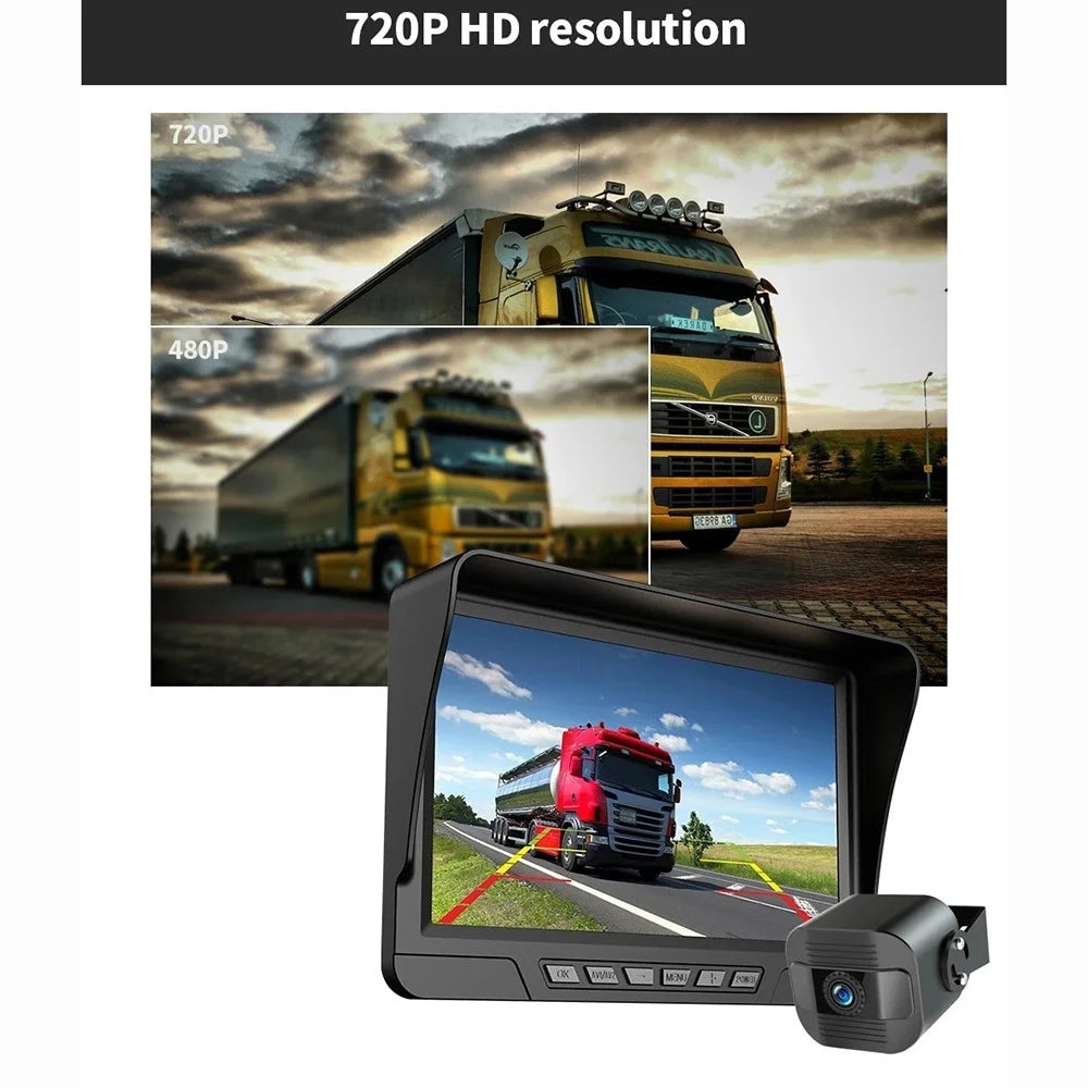 D06PLUS 7 Inch Digital HD Dash Cam Front and Rear Dual Recording DVR Backup Camera System with F19 Camera - 4