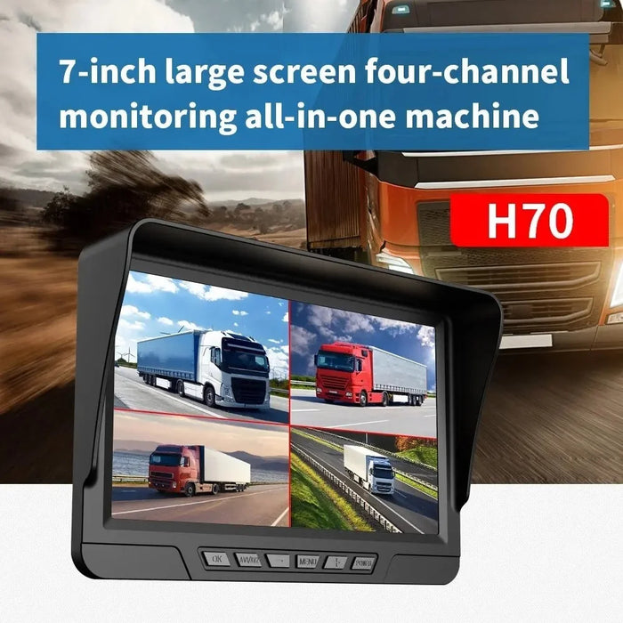 T70 7 Inch Wireless Digital HD Camera Front and Rear Dual Recording Dash Cam Reverse Parking System with F9 Camera - 2
