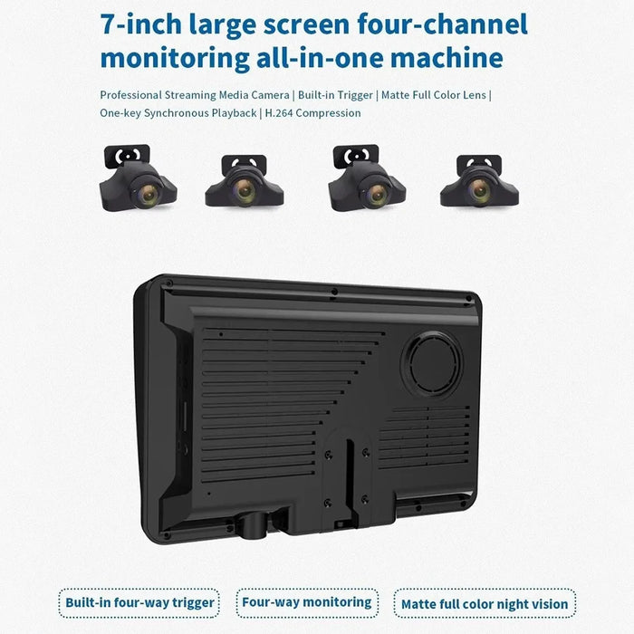 T70 7 Inch Wireless Digital HD Camera Front and Rear Dual Recording Dash Cam Reverse Parking System with F9 Camera - 5
