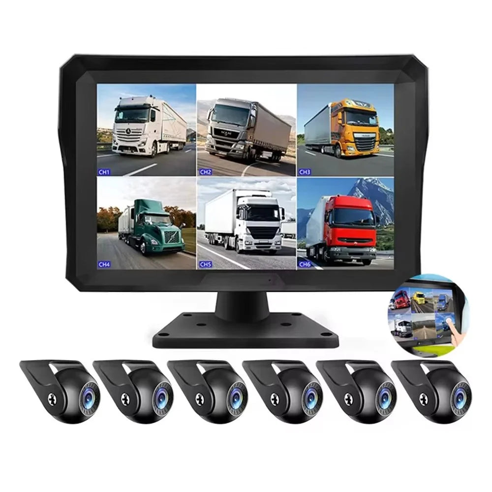 T60PRO 10.1 Inch Large Screen Navigation DVR 6 Channel Monitoring Night Vision Reversing Camera System with F10 Camera - 1