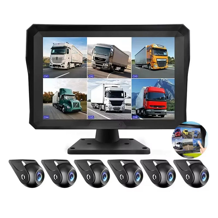 T60PRO 10.1 Inch Large Screen Navigation DVR 6 Channel Monitoring Night Vision Reversing Camera System with F10 Camera - 1